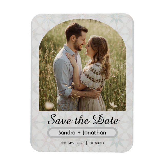 Modern Minimalist Arched Photo personalised Magnet (Vertical)