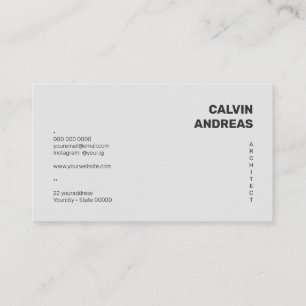 Modern Minimalist Architect Contractor Designer Bu Business Card