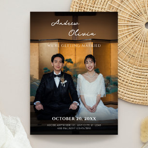 Modern Minimalist asian traditional photo wedding  Invitation