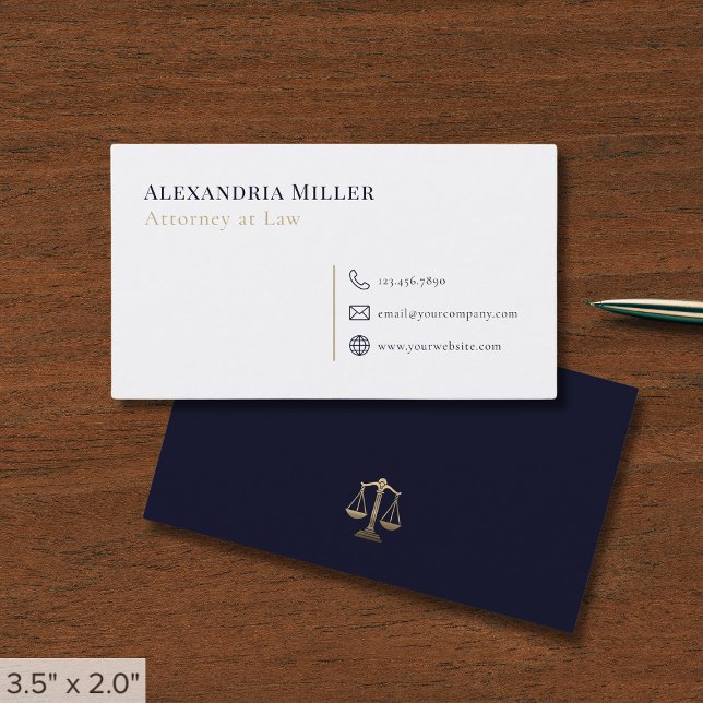 Modern Minimalist Attorney at Law Business Card (Creator Uploaded)