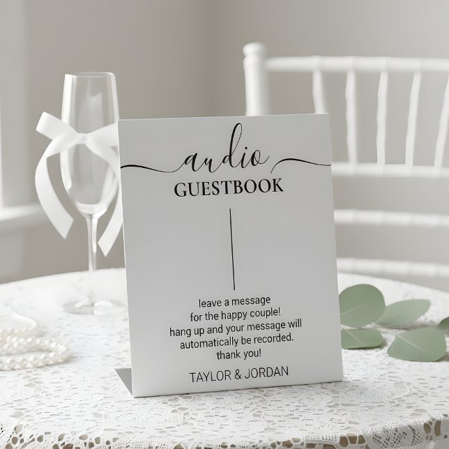 Modern Minimalist Audio Guest Book Pedestal Sign (Creator Uploaded)