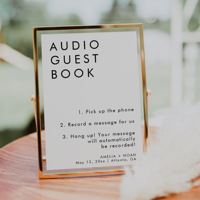 Modern Minimalist Audio Guestbook Wedding Sign (Creator Uploaded)