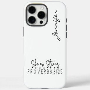 Modern Minimalist B&W Bible Verse Proverbs iPhone 16 Pro Max Case