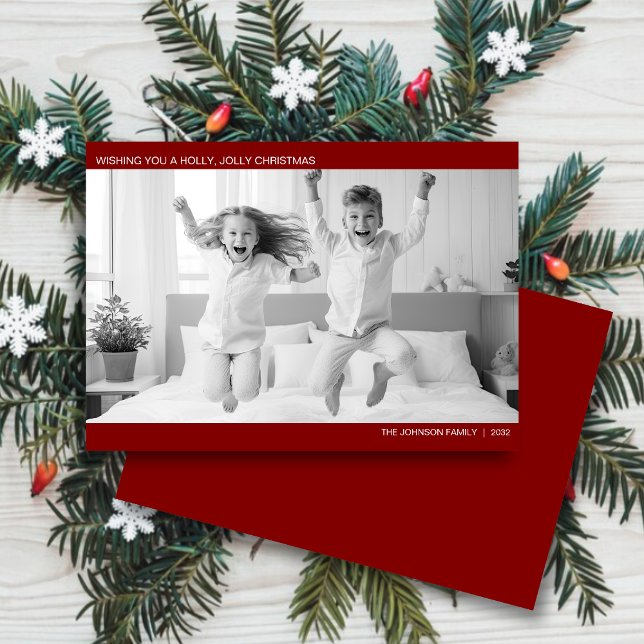 Modern Minimalist B&W Photo Holiday Card (Creator Uploaded)