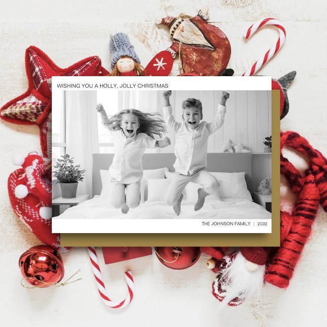 Modern Minimalist B&W Photo Holiday Card (Creator Uploaded)