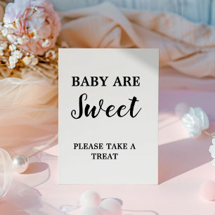 Modern minimalist baby are sweet baby shower favou pedestal sign
