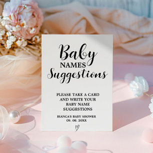 Modern minimalist baby names suggestions game sign