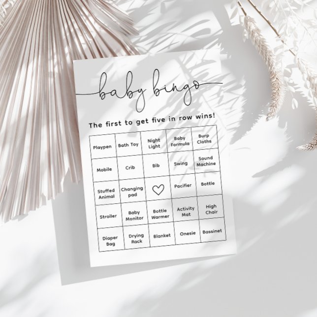 Modern Minimalist Baby Shower Bingo Game (Creator Uploaded)