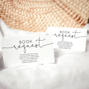 Modern Minimalist Baby Shower Book Request Card