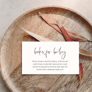 Modern Minimalist Baby Shower Book Request Enclosure Card