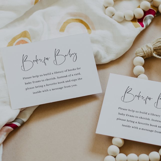 Modern Minimalist Baby Shower Book Request Enclosure Card (Creator Uploaded)