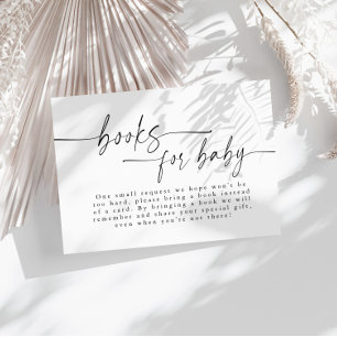 Modern Minimalist Baby Shower Books For Baby Enclosure Card
