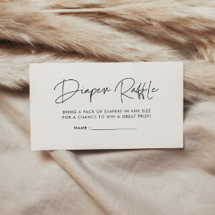 Modern minimalist baby shower diaper raffle insert