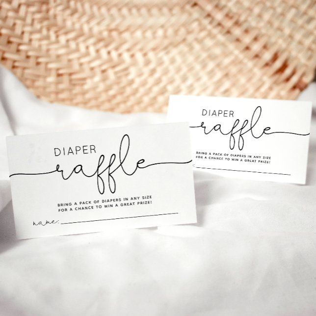 Modern Minimalist Baby shower Diaper Raffle Ticket Enclosure Card (Creator Uploaded)