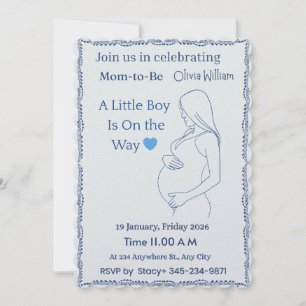 Modern minimalist baby shower invitation