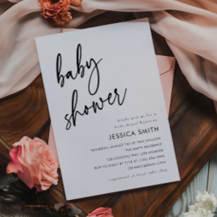 Modern Minimalist Baby Shower Invitation