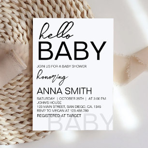 Modern Minimalist Baby Shower Invitation