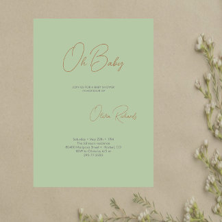 Modern Minimalist Baby Shower Invitation Oh Baby