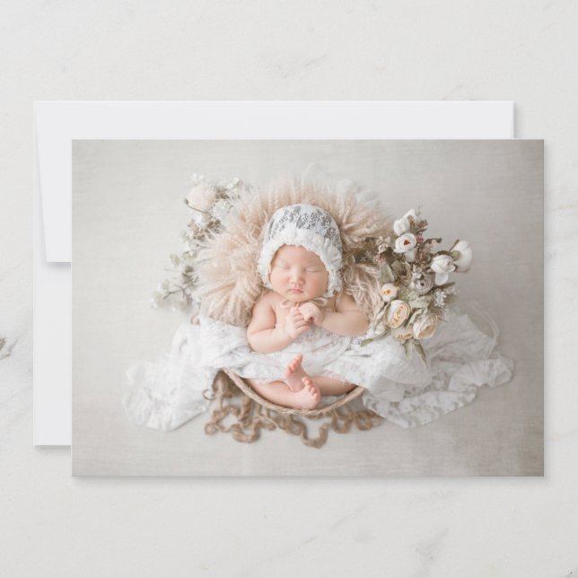 Modern Minimalist Baby Shower Thank You Photo Card (Front)
