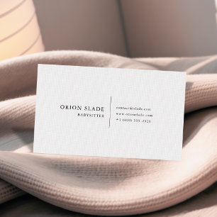 Modern Minimalist Babysitter Business Card