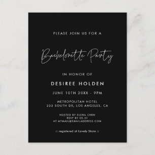 Modern minimalist Bachelorette Party invitation Postcard