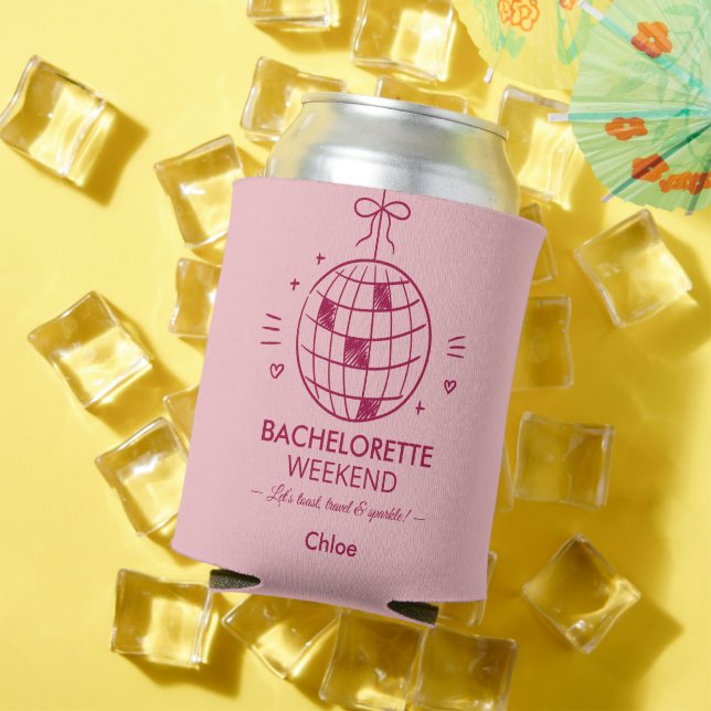Modern Minimalist Bachelorette Weekend | Pink  Can Cooler (In Situ Summer)