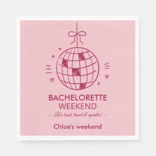 Modern Minimalist Bachelorette Weekend   Pink  Napkin