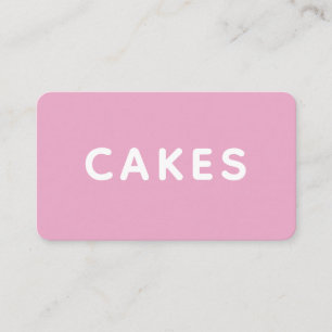 Modern Minimalist Bakery Business Card Pink White