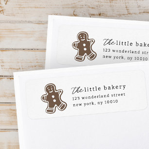 Modern Minimalist Bakery Holiday Return Address Label