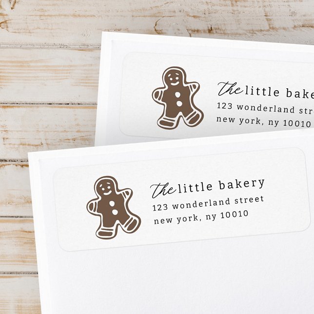 Modern Minimalist Bakery Holiday Return Address Label (Creator Uploaded)