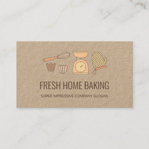 Modern Minimalist Bakery Premium Kraft Paper Business Card