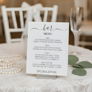 Modern Minimalist Bar Menu Elegant Pedestal Sign