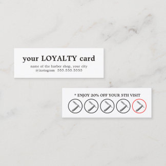 Modern Minimalist Barber Shop Bold Customer Reward Loyalty Card
