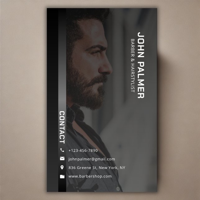 Modern Minimalist Barber Shop Hair Stylist Business Card (Modern Minimalist Barber Shop Hair Stylist Business Card)