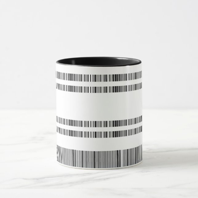 Modern Minimalist Barcode Pattern Coffee Mug (Center)