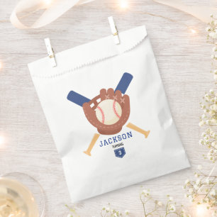 Modern Minimalist Baseball Batter Up Birthday Favour Bag