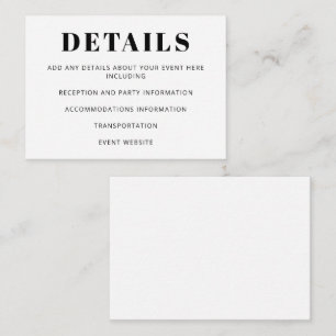 Modern Minimalist Bat Mitzvah Basic White  Enclosure Card