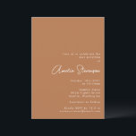 Modern Minimalist Bat Mitzvah Script Terracotta Invitation<br><div class="desc">Modern Minimalist Bat Mitzvah Invitation in Boho Terracotta Brown</div>
