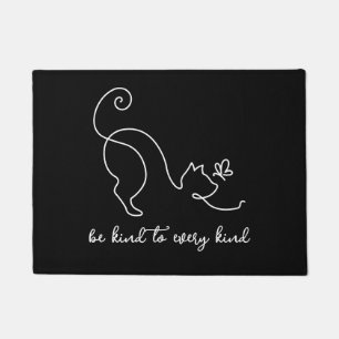 Modern Minimalist Be Kind To Every Kind Cat Doormat