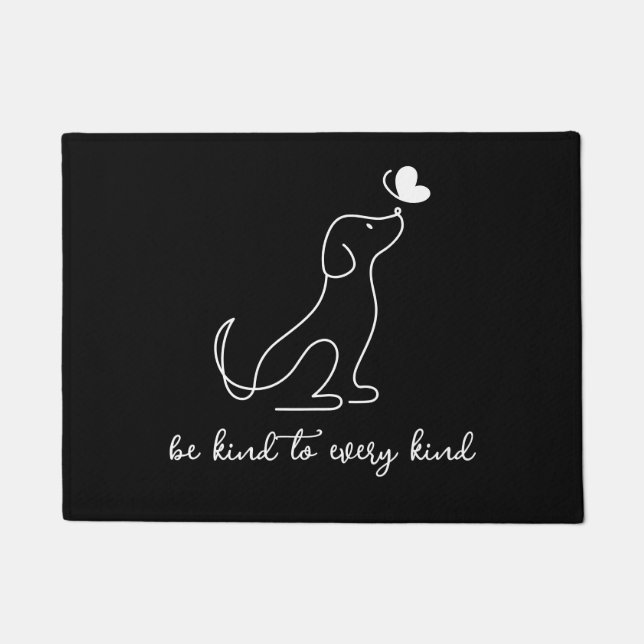 Modern Minimalist Be Kind To Every Kind Dog Doormat (Front)