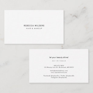 Modern Minimalist Beautician Studio Manager Business Card