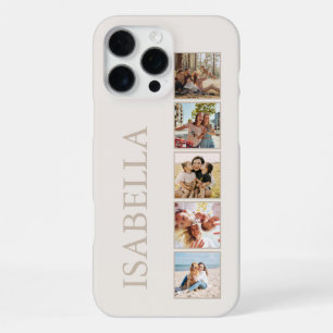 Modern Minimalist Beige Custom Photo Monogram iPhone 16 Pro Max Case