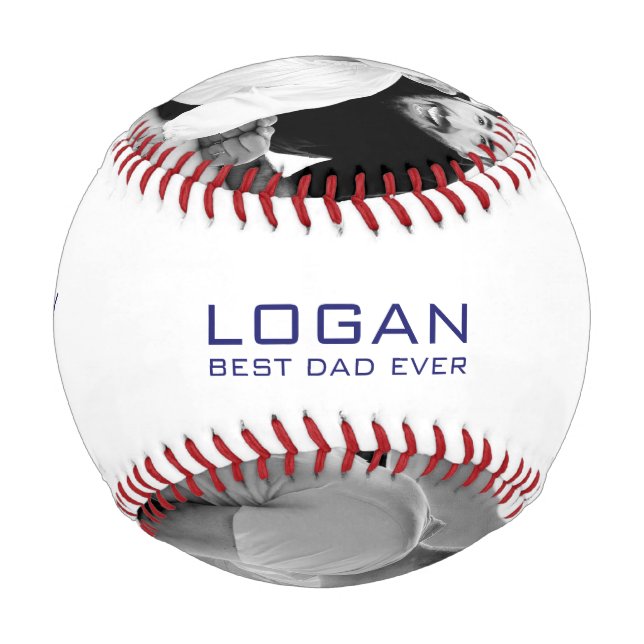 Modern Minimalist Best Dad Ever Baseball (Front)