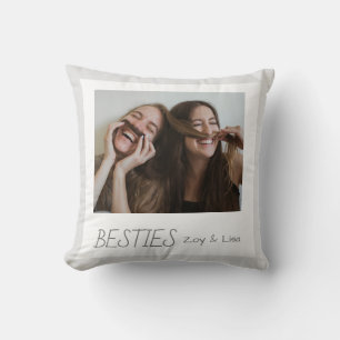 Modern Minimalist Best Friends BFF Photo  Cushion