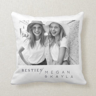 Modern Minimalist Best Friends BFF Photo Cushion