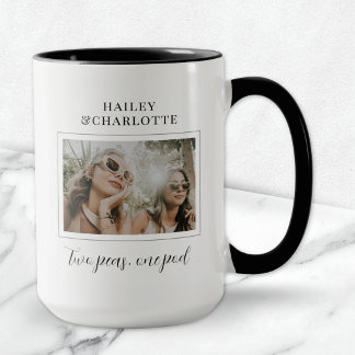 Modern Minimalist Best Friends Photo Christmas Mug