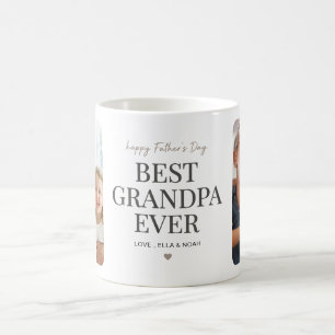 Modern Minimalist Best Grandpa Ever Photo White Coffee Mug
