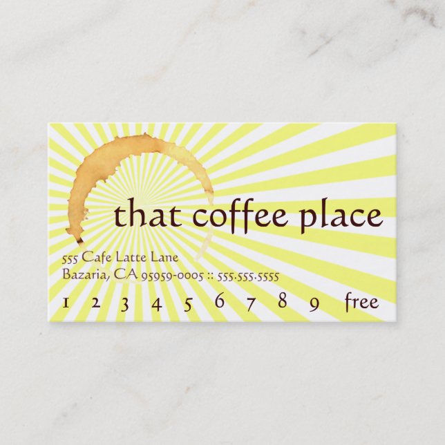 Modern Minimalist Beverage Loyalty Design Card (Front)