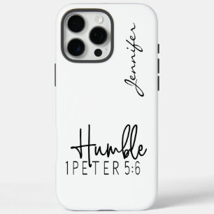 Modern Minimalist Bible Verse 1 Peter 5:6 iPhone 16 Pro Max Case