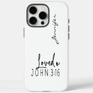 Modern Minimalist Bible Verse John 3:16 iPhone 16 Pro Max Case